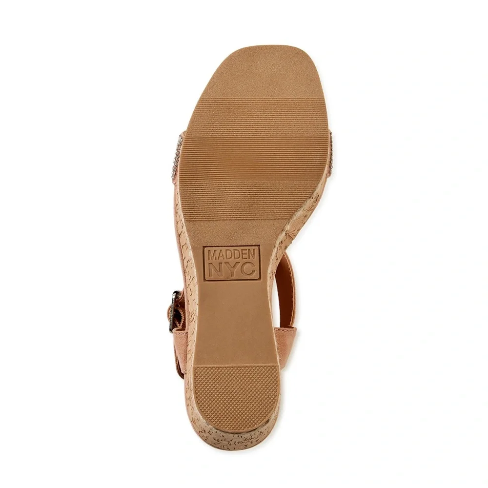 NWT Madden NYC Women's Wide Width Embellished Cork Heels - Picture 4 of 9